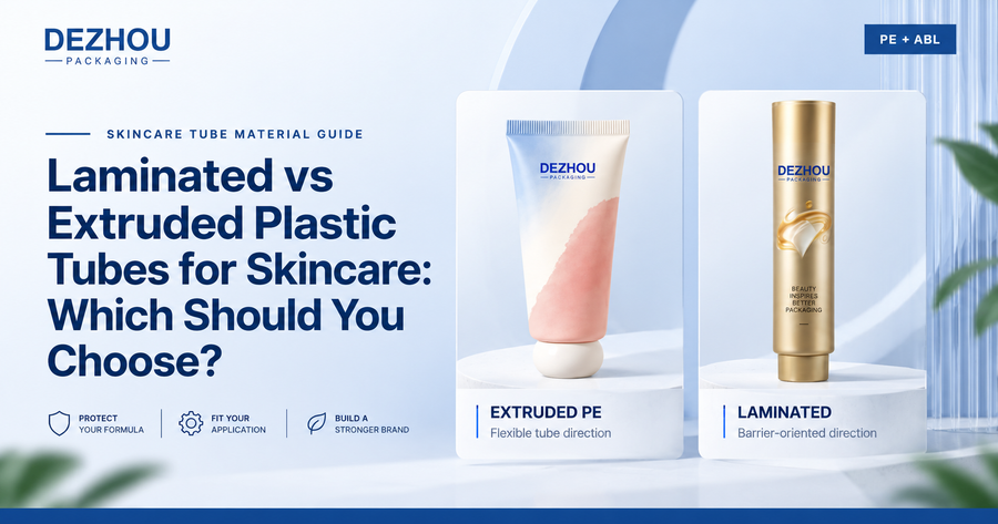 Laminated and extruded plastic tubes for skincare packaging
