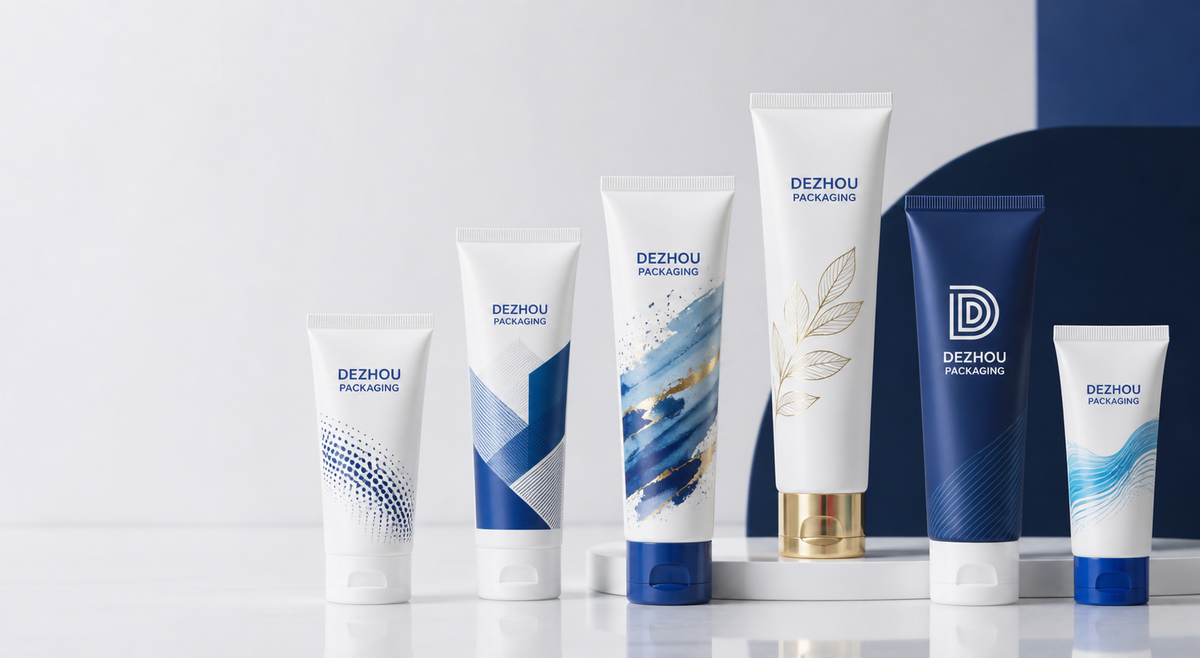 Custom PE and ABL cosmetic tubes showing offset printing, silk screen printing and hot stamping finishes