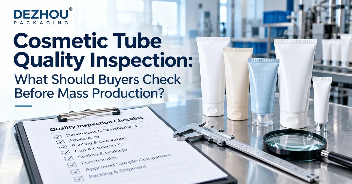 Cosmetic tube quality inspection before mass production with checklist, caliper and custom squeeze tubes