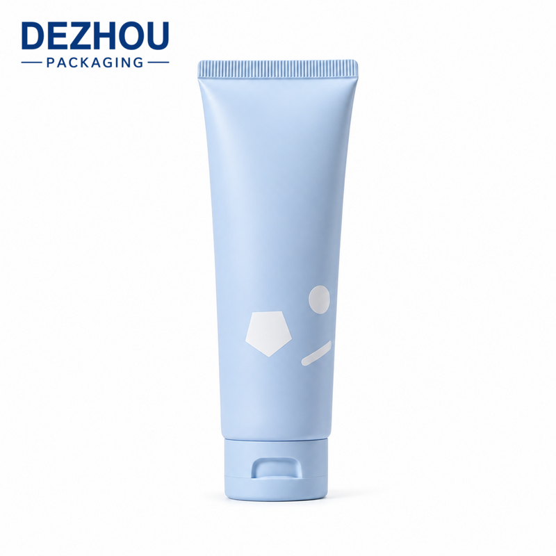 Custom Blue Flip-Top PE Tube for Facial Cleanser Packaging