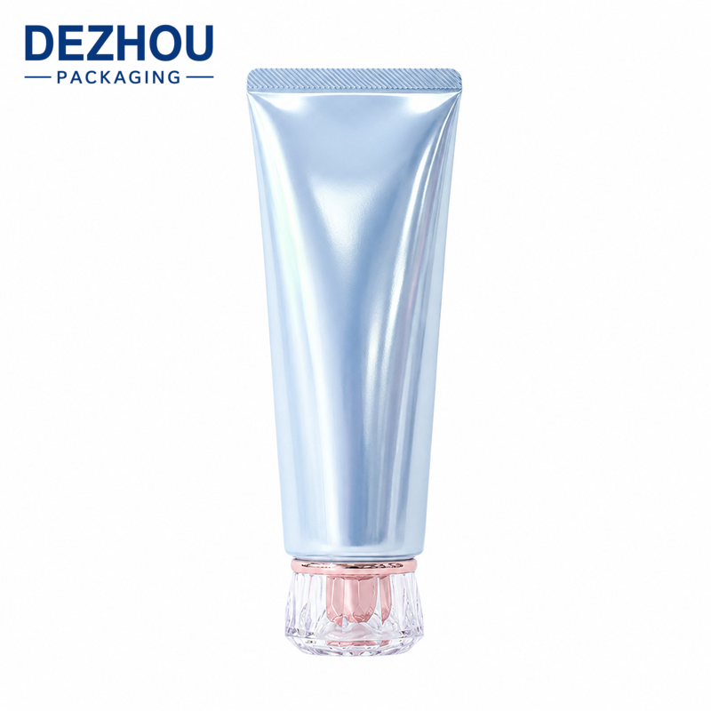 Custom Metallic ABL Cosmetic Tube with Acrylic Cap for Premium Skincare Packaging