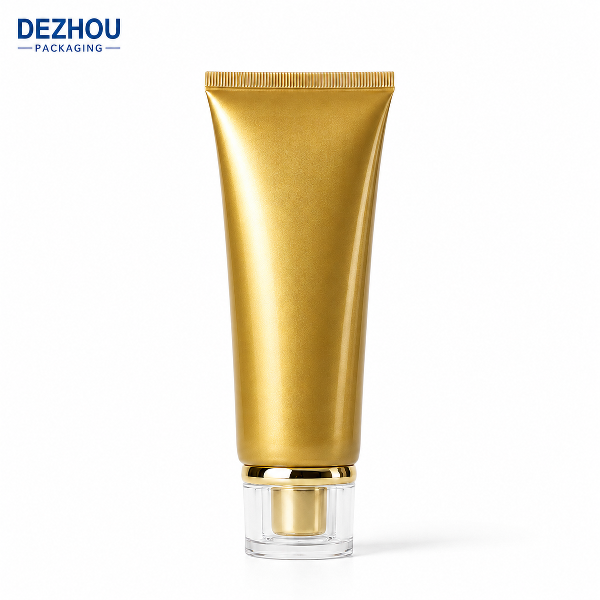 Matte Gold PE Cosmetic Tube with Acrylic Cap