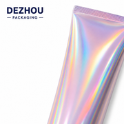 Custom Pink Holographic ABL Cosmetic Tube with Electroplated Cap for Skincare Packaging