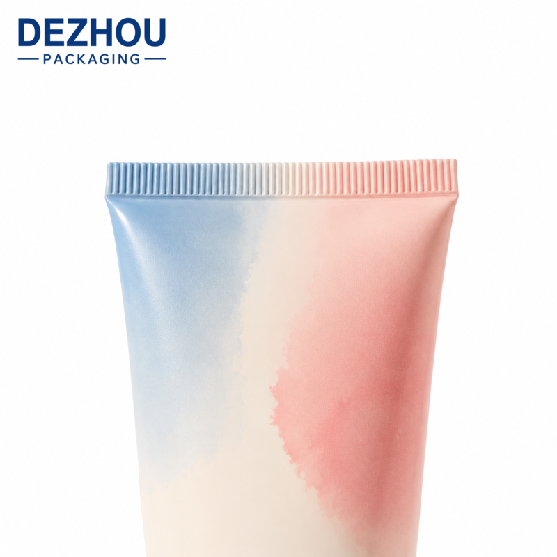 PE skincare tube with unique round cap