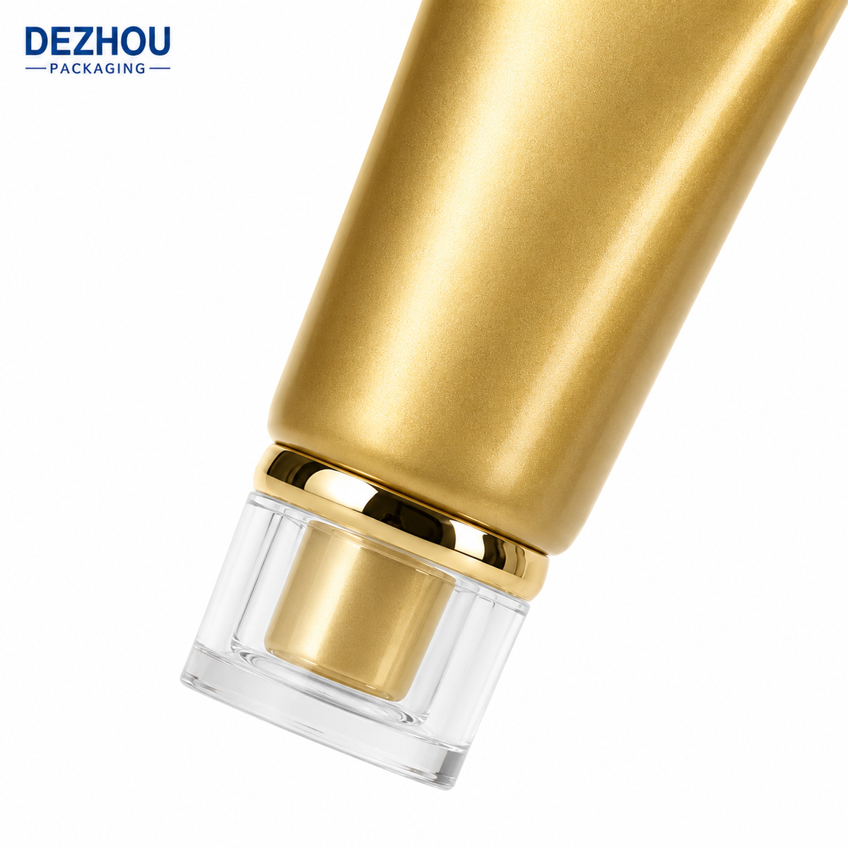 Matte Gold PE Cosmetic Tube with Acrylic Cap