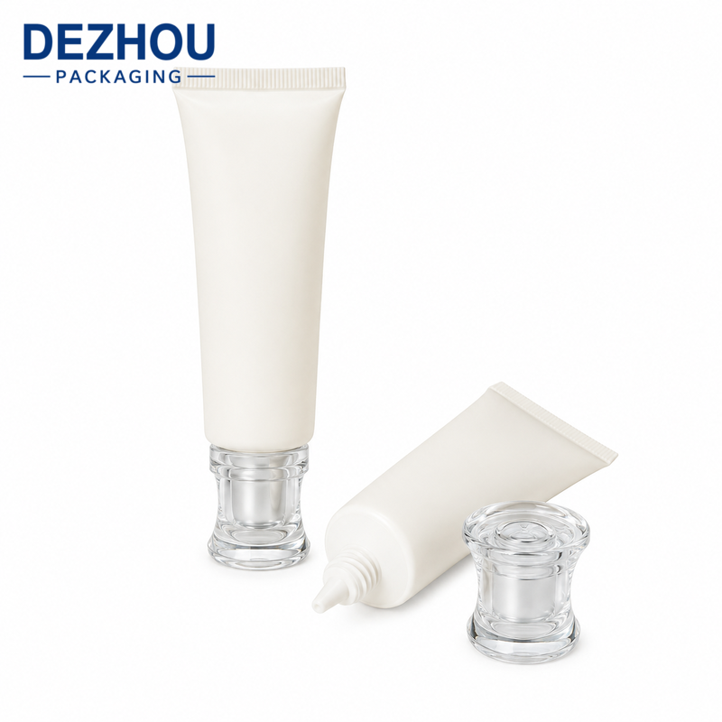 Custom Precision Tip Cosmetic Tube with Acrylic Cap for Skincare Packaging