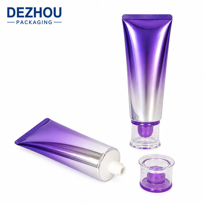 Custom High Gloss ABL Slim Waist Tube with Acrylic Cap for Skincare Packaging