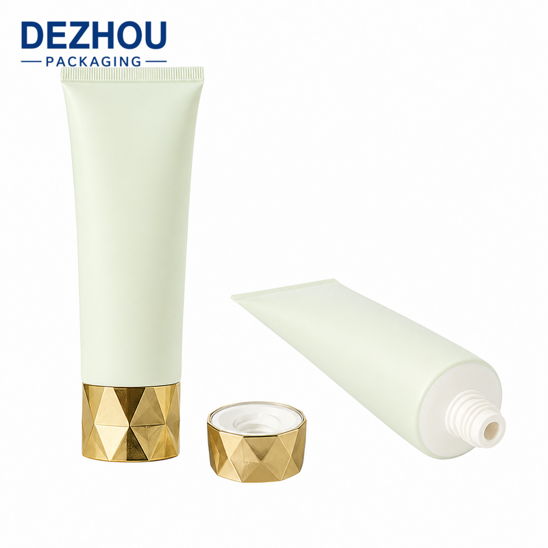 Custom PE Facial Cleanser Squeeze Tube with Unique Cap for Skincare Packaging
