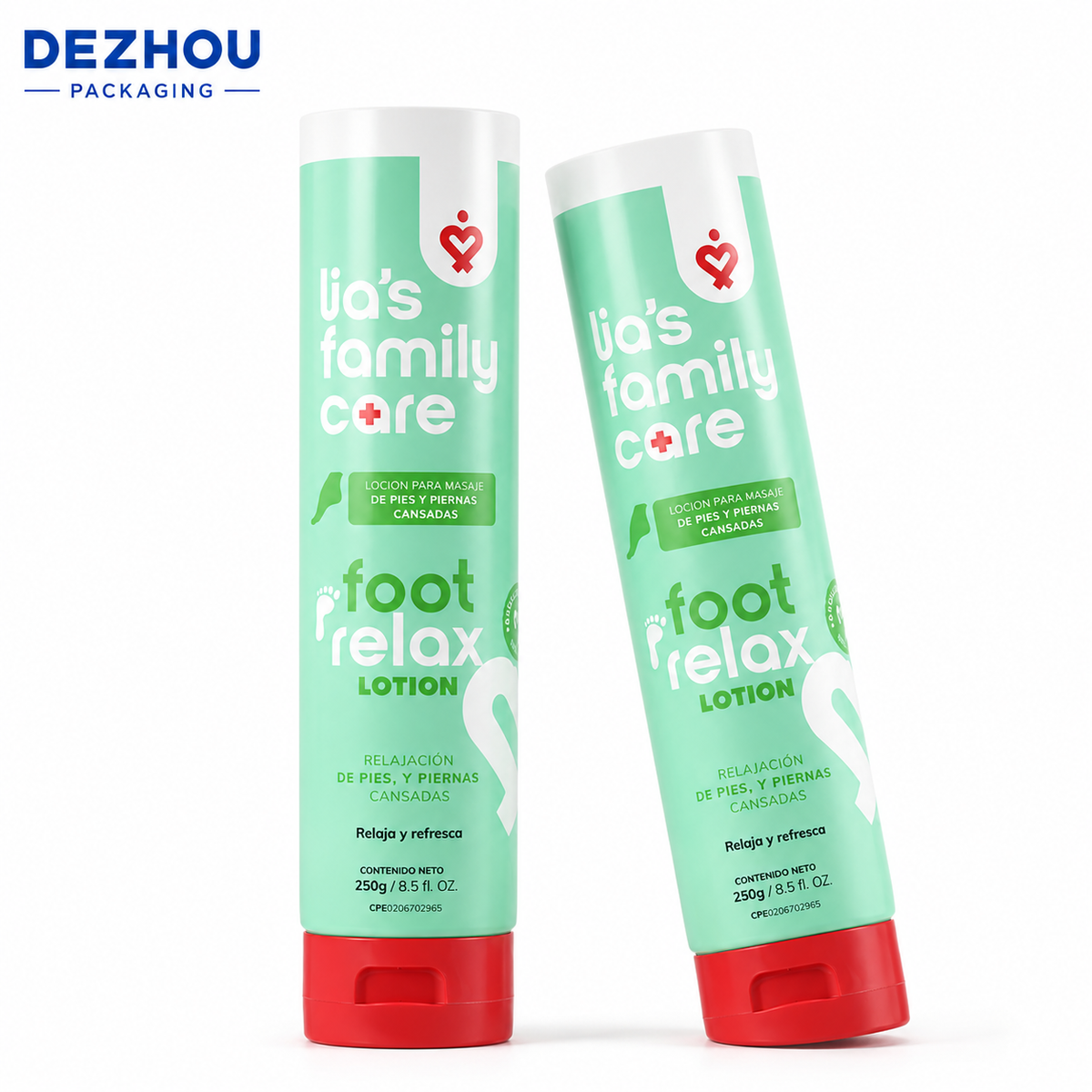 Custom 250g PE tube for foot care cream packaging