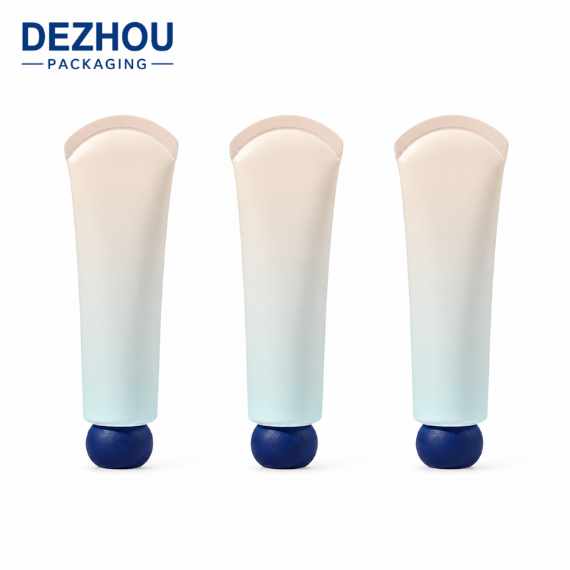 ABL skincare tube with rounded bottom design