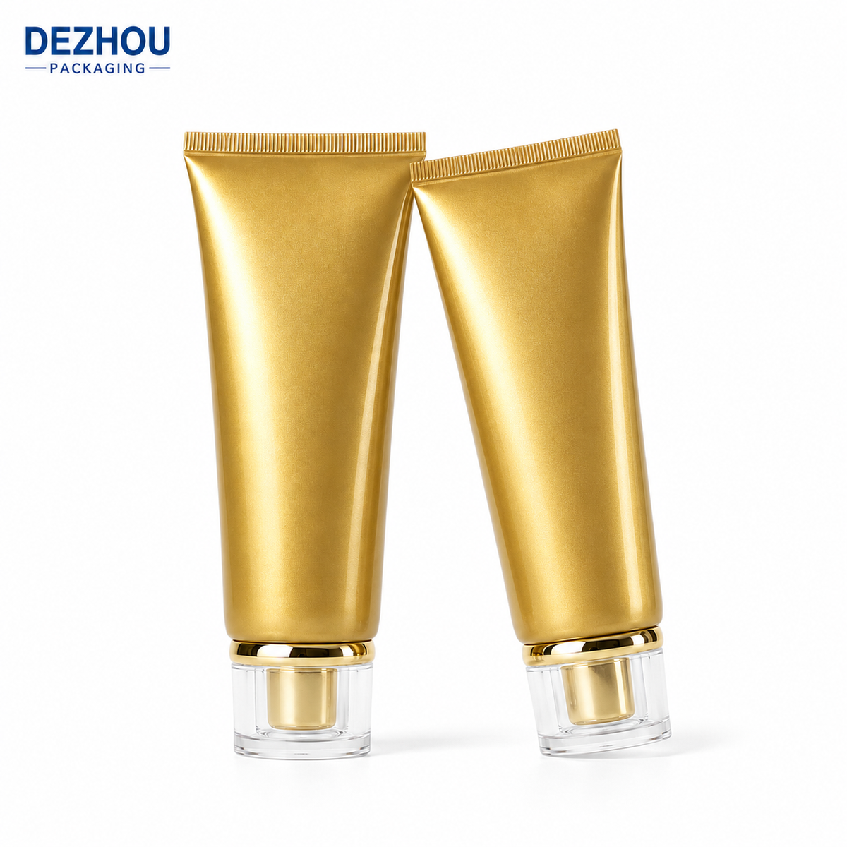 Matte Gold PE Cosmetic Tube with Acrylic Cap