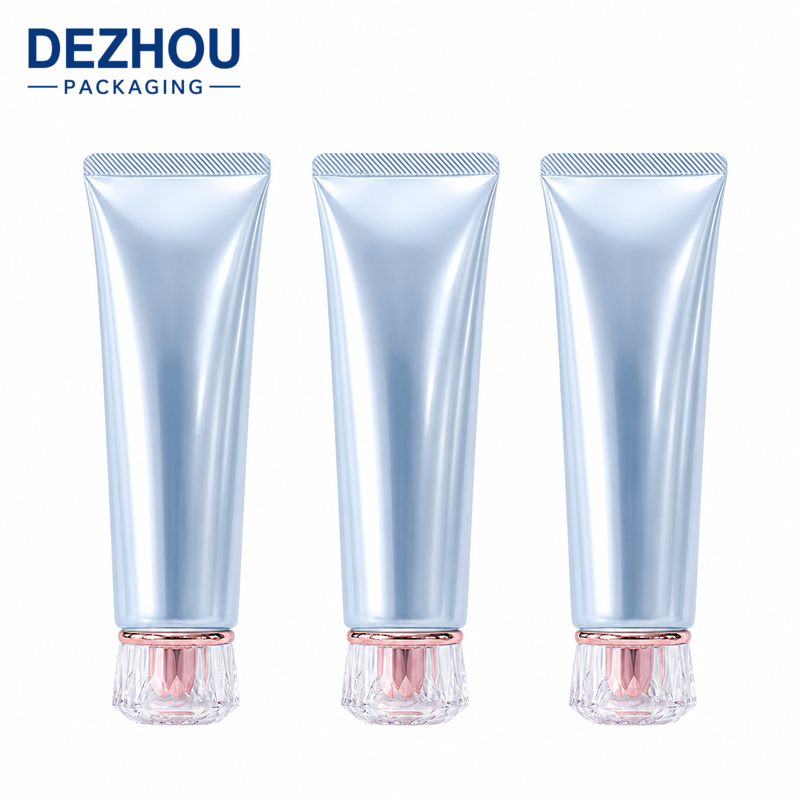 Custom Metallic ABL Cosmetic Tube with Acrylic Cap for Premium Skincare Packaging