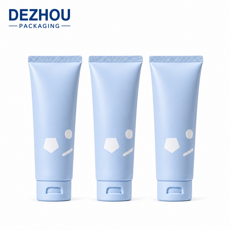 Custom Blue Flip-Top PE Tube for Facial Cleanser Packaging