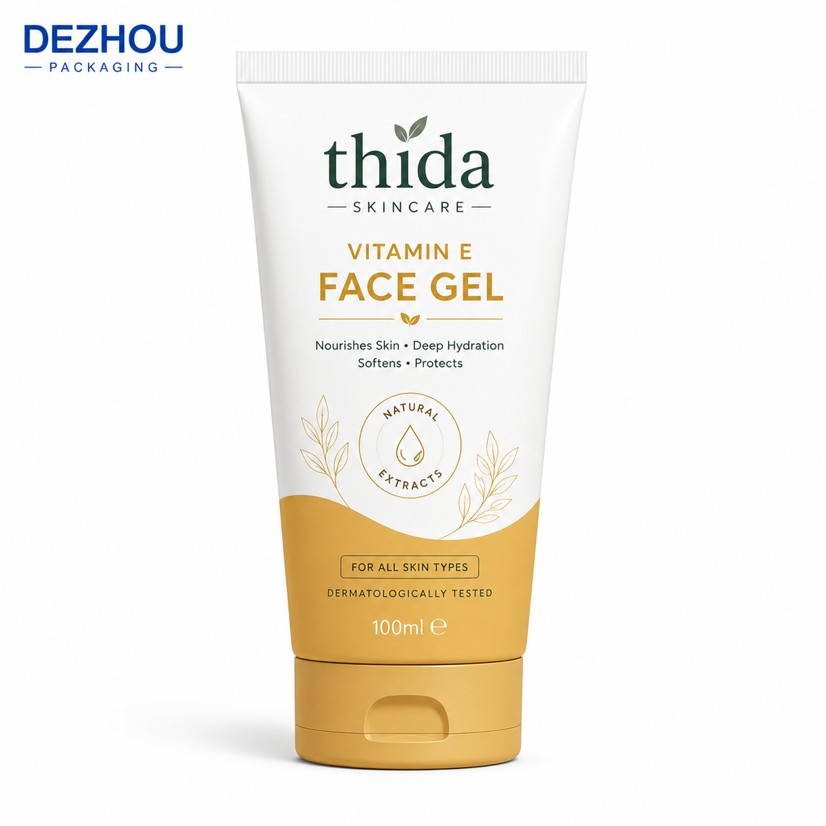 Custom PE Facial Gel Squeeze Tube with Flip-Top Cap for Skincare Packaging