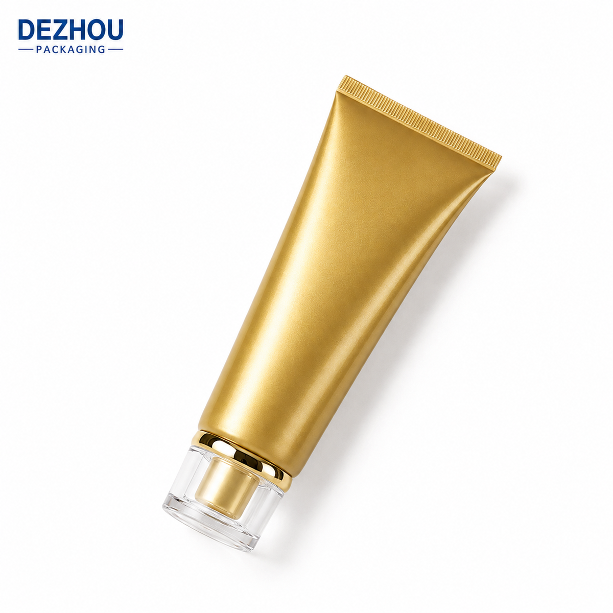 Matte Gold PE Cosmetic Tube with Acrylic Cap