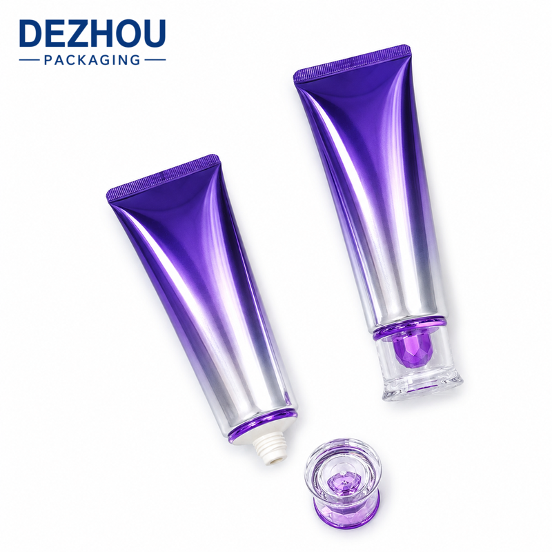 Custom High Gloss ABL Slim Waist Tube with Acrylic Cap for Skincare Packaging