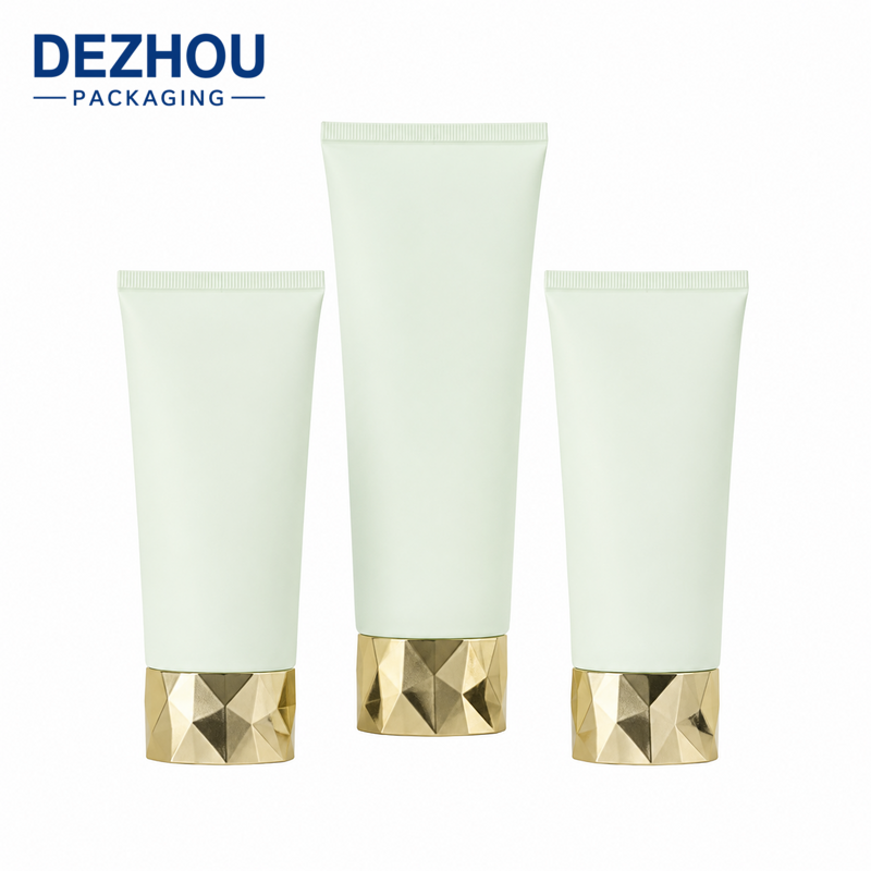 Custom PE Facial Cleanser Squeeze Tube with Unique Cap for Skincare Packaging