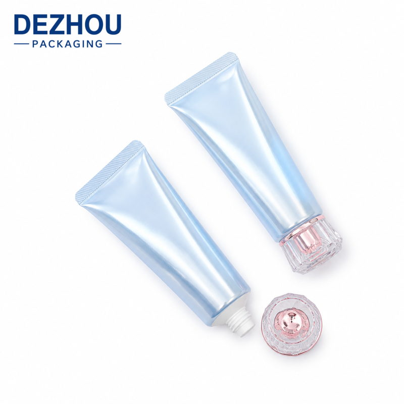 Custom Metallic ABL Cosmetic Tube with Acrylic Cap for Premium Skincare Packaging