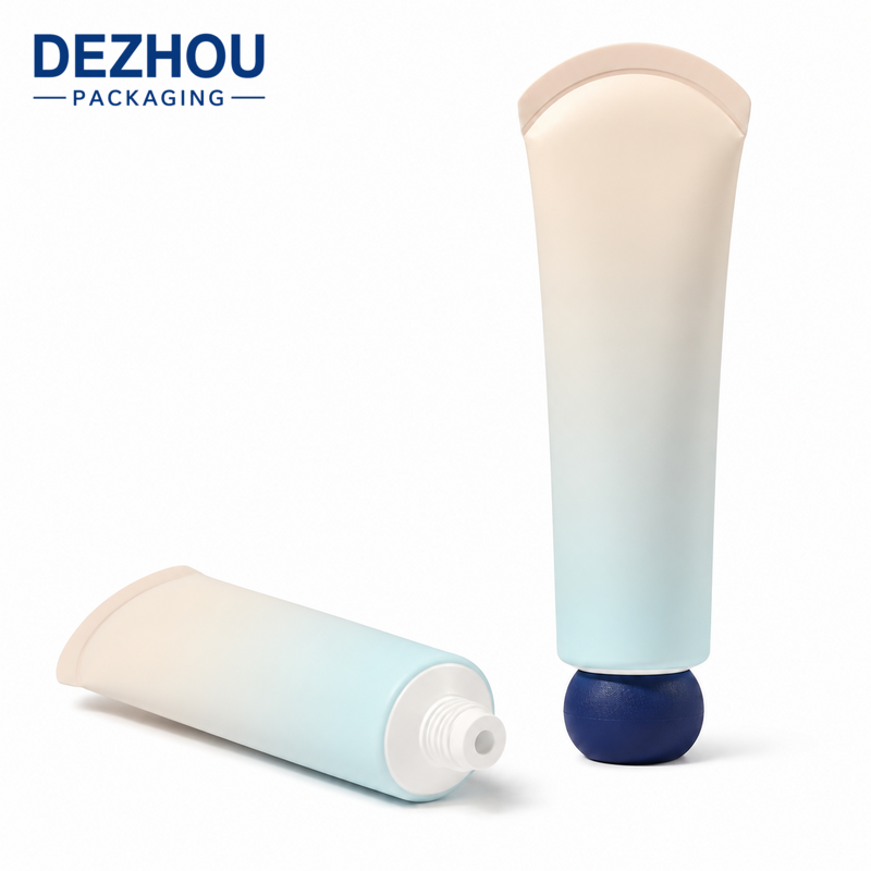 ABL skincare tube with rounded bottom design
