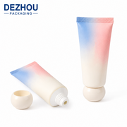 PE skincare tube with unique round cap