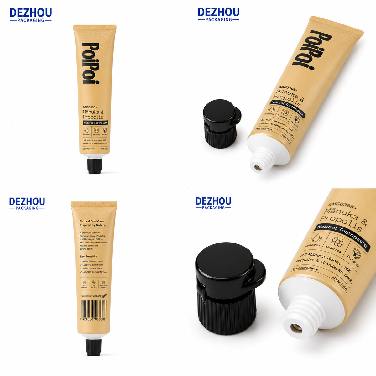 ABL toothpaste tube with twist flip-top cap