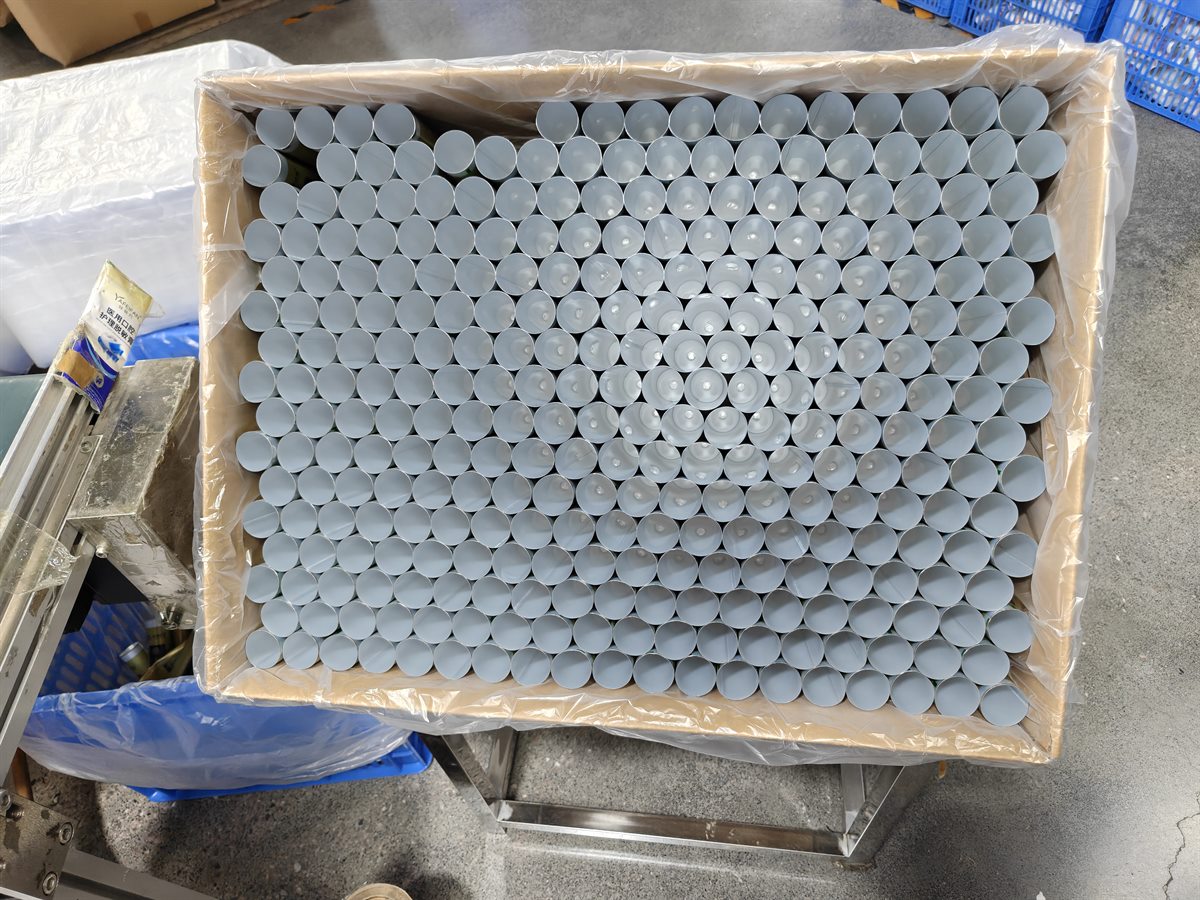 Cosmetic tubes prepared for packaging
